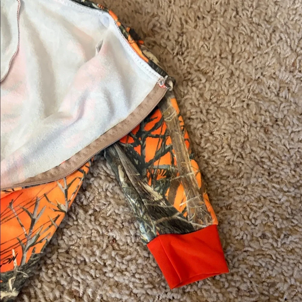 Kids Camouflage Pajama One Piece by Take A Tote - Orange and Gray size 3-6 month